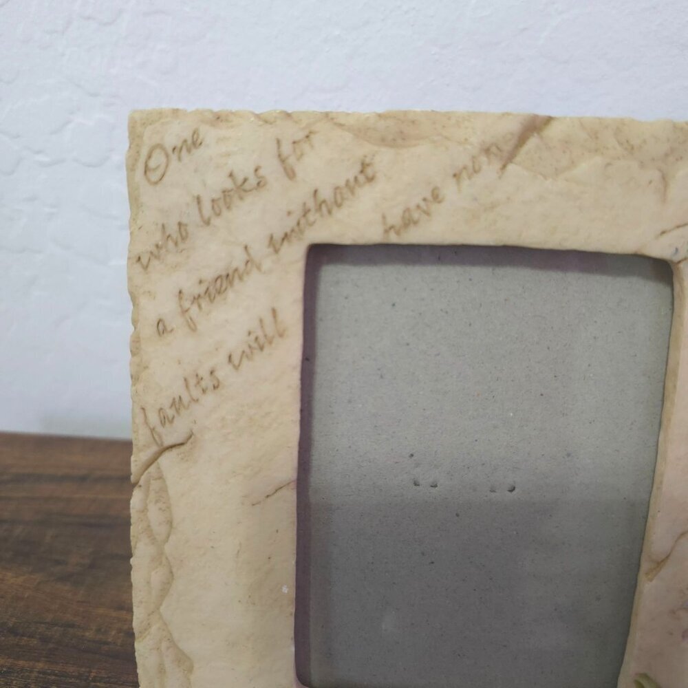 Decorative Picture Frame With Engraved Friendship Quote & Purple Flower Design - Picture 2 of 10